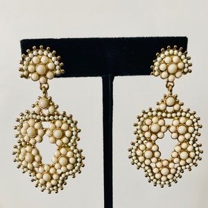 Dangle Ivory & Gold Earrings